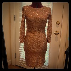 NTW Topshop rose gold sequin dress